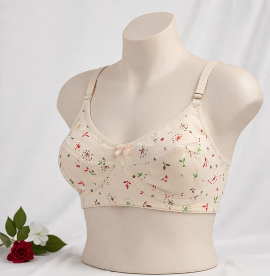 Bra For Girls Stylish Soft Summer Jersey Stretchable Fancy Bra for Women – Non-Padded, Comfortable Blouse-Like Design 005