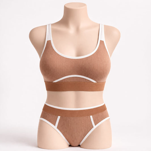 Premium Seamless Sports Bra & High-Waist Underwear Set – Comfortable Everyday Fit