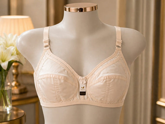 Lofty Wear Women’s Full Coverage Cotton Bra – Comfortable Non-Padded Everyday Support (Skin/Beige)