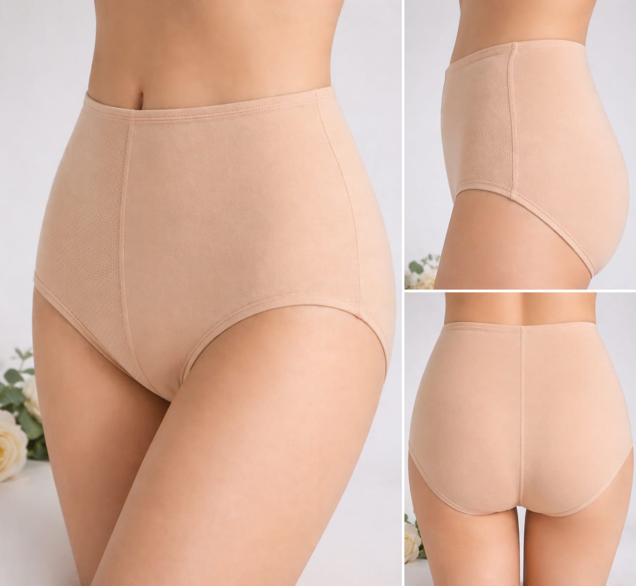 Women’s High Waist Shaping Panty – Tummy Control Soft Cotton Underwear (Breathable & Full Coverage)