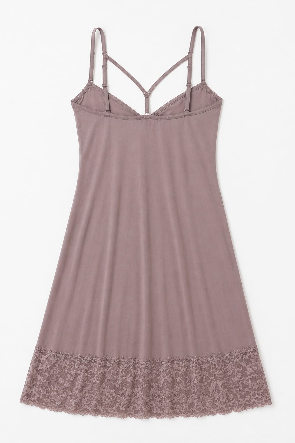 Luxe Lace Satin Nighty – Soft Cup Slip Dress with Elegant Floral Detail (Dusty Rose)